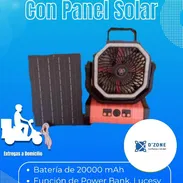 Ventilador recargable F6 20000 maH.    🔋Batería de Litio  💠 Panel Solar de 10W 💠Tiempo de duración: (1ra velo - Img 55362051