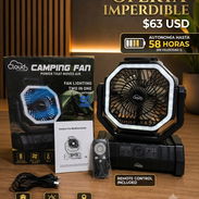 ¡CERO APAGONES Y CERO CALOR! 🥶 Ventilador + Lámpara Recargable 20,000mAh (Con Control Remoto) - Img 56516458
