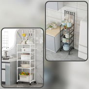 🛒 Estante metálico de 5 pisos – con ruedas giratorias - Img 57947465
