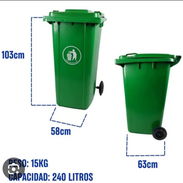 ‼️Cesto de Basura Grande con ruedas de 240L‼️ Colores disponibles: Negro | Azul | Verde⭐️Domicilio Gratis⭐️ - Img 54143474