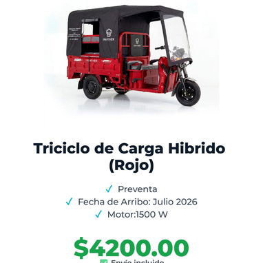 TRICICLO DE CARGA HIBRIDO - Img 123599271
