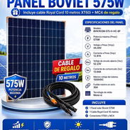COMBO DE PANEL SOLAR 575 W BIFACIAL + Cable solar de 10 Metros - Img 56807507