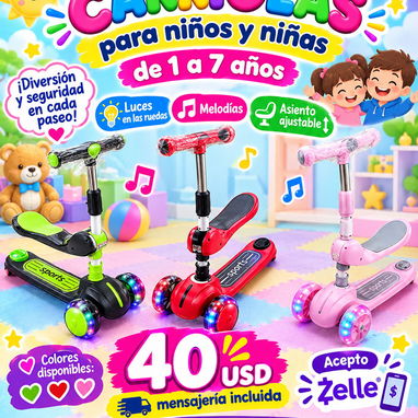 Carriolas para niños de 1 a 7 años con luces y melodías - 2/2