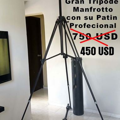 Trípode profesional para video con cabezal fluido Manfrotto de gran altura - 2/7