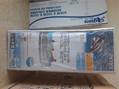 en venta piscina de tubos, colchon camero - Piscina de tubos  marca Intex con Bomba de Filtro 3.66m x 76cm. bomba de fil - Img main-image