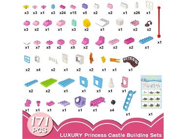 ⭐️JUGUETE Construcción⭐ Castillo de princesa 171 piezas, Rosa, Bloques armables, +3 años, Educativo. SELLADO!☎️53356088 - Img 63502497