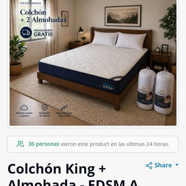 Venta de colchones d alta calidad y extremo confort. Interesados escribir al 56734610 - Img 122973569