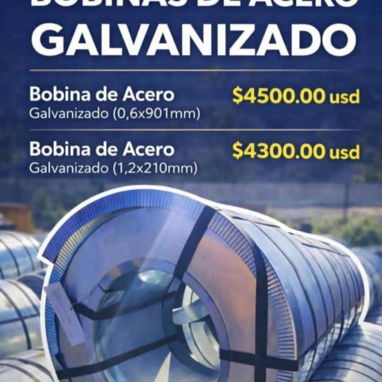 Bobina de Acero Galvanizado (0,6x901mm) $3500 Bobina de Acero Galvanizado (1,2x210mm) $3300 - Img 118746360