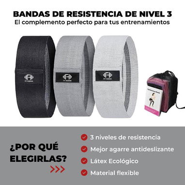 SET DE 3 BANDAS DE RESISTENCIA CON TELA PRO - Img 119636931