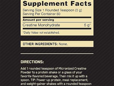 Optimum Nutrition de creatina micronizada en polvo, sin sabor, aptas para Keto, 60 - Img 65045867