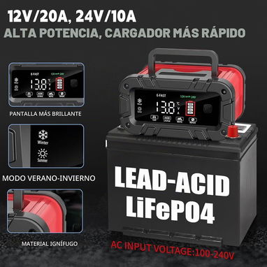 Cargador de baterías E-Fast 12/24V 20/10A - 2/9