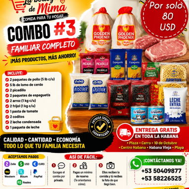 🔥🚨 ¡COMBOS DE COMIDA LISTOS PARA TU SEMANA! 🚨🔥   🍗 6 COMBOS DISPONIBLES – ENTREGA EN TODA LA HABANA - 3/5