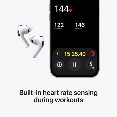 Audífonos Apple AirPods Pro 3 Inalámbricos con Cancelación de Ruido, Audio Espacial, USB-C y Sensor Cardíaco ($250) - 3/6