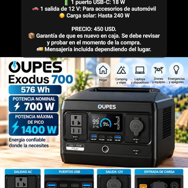Oupes Exodus, Jackery Oukitel, Aferiy, varios modelos de estaciones de energía, tenemos también Ecoflow y Bluetti - 2/8