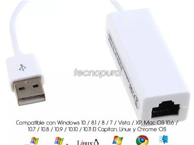 Adaptador de Red USB 2.0 a RJ45 Gigabit LAN  10/100/1000Mbps - Img main-image-45703765
