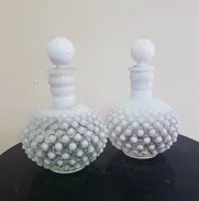 Botellas Hobnail de Fenton, cristal de leche, años 40. 52817484 - Img 48325478
