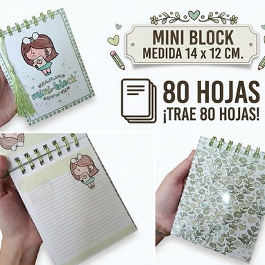 Mini-block de cartera anillado carátula dura y con acabado brilloso 80 páginas   Medida 14x12 cm aproximadamente en 3usd - 4/4