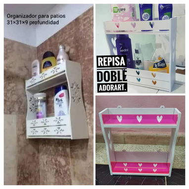 Organizador de baños multifuncional. Repisa doble - Img 123504746