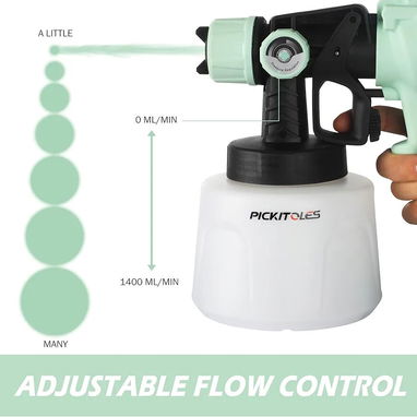 Pistola - PICKITOLES Espray de pintura HVLP de 1000 W, pistola eléctrica de alta eficiencia con 6 boquillas. 90 USD - Img 122265038