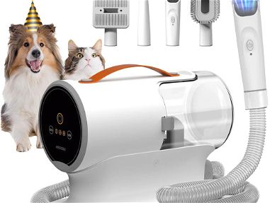 AIRROBO Aspiradora de pelo de perro y kit de aseo para perros y cortadora eléctrica para perros, aspiradora fuerte de as - Img main-image