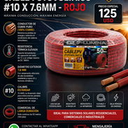 CABLE FOTOVOLTAICO #10 X 7.6MM-ROJO-50 M-Q7-LUMINA Nuevos - Img 56946499