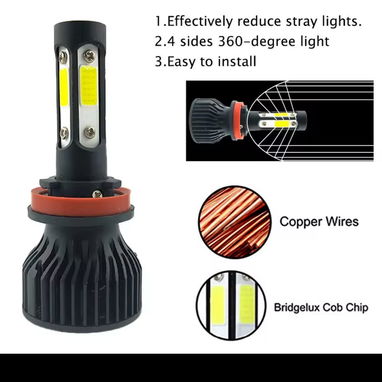 Pareja de bombillos LED H4 4 caras. Nuevo a estrenar por usted. - Img 121733344