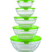 💜Juego de pozuelos de cristal Juego de 5 tazones de vidrio apilables de 1 pieza. Apto para microondas, lavavajillas y r - Img 56128253