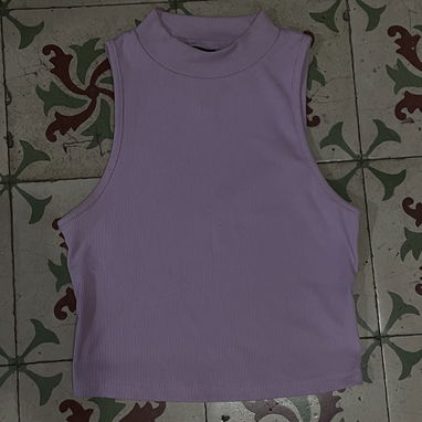 camiseta casual de mujer, camisetas cortas, top de mujer con cuello tortuga, camiseta violeta, camisetas - Img 120522936