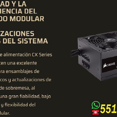 ⚡ Fuente de Poder ATX – 750W ⚡  Eficiencia certificada 80 PLUS Bronce | Semi Modular | Ventilador silencioso de 140 mm - Img 120442645