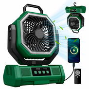 Ventilador Recargable Chenxi F39 con Batería de 20000 mAh, Luz LED, 4 Velocidades y Salida USB Verde, Negro y Naranjo u - Img 57569478