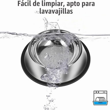 Cuenco de Acero Inoxidable y Anillo de Base  Antideslizante / 19 cm - 5/5