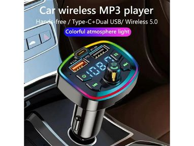 🛍️ Transmisor FM/ Reproductor MP3 para Carros GAMA ALTA con  Bluetooth USB y Carga Rápida ✅ Reproductor MP3 Auto NUEVO - Img main-image