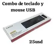 Combo de teclado y mouse USB, marca Havit - Img 49742860