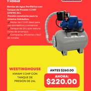 Bomba de Agua Periférica 1/2 HP con Tanque de Presión 24 Litros KIWAN *PRECIO 220 USD* - Img 54265361