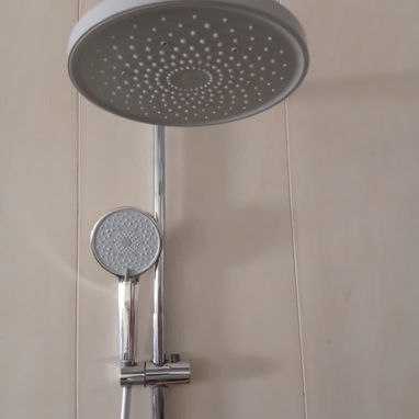🚧 DUCHA MEZCLADORA DE DOS TIROS CON COLUMNA PLATEADA MARCA S.P.C 🚧 - 2/9