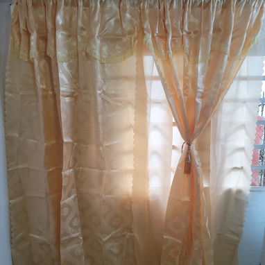 Juego de cortinas decorativas con velo y revestimiento de taffeta - 6/7