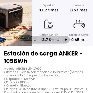 Estación de carga ANKER - 1056Wh Modelo: ANKER Solix C1000 - 5/5