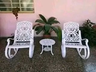 Juegos de sillones de aluminio esmaltados en blanco - Img 66276484