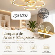 Lámparas de aros y mariposas En dorado A 160 USD. - Img 55968937