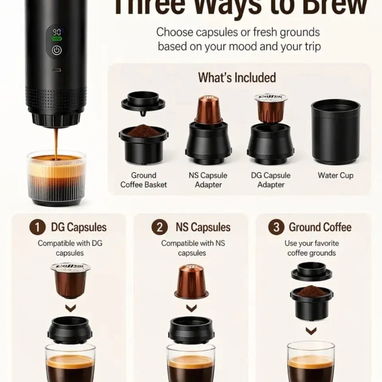Dile adiós a no poder hacer un rico café por falta de electricidad o gas, solucion!, cafetera recargable y portatil - Img 123482002