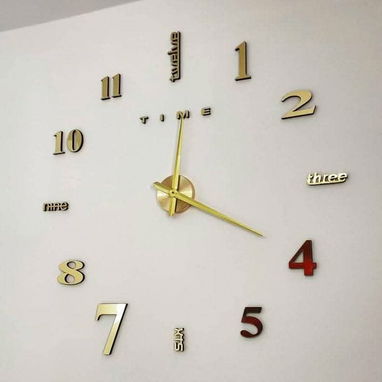 RELOJ DE PARED EFECTO ESPEJO 3D 120 CM DIÁMETRO.  25 USD - 2/5