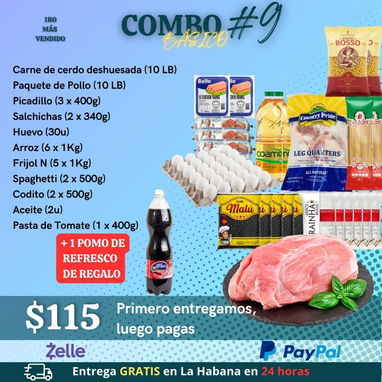 Combos de alimentos  se entregan dentro de las 24h a 36h después de realizado el pedido y se paga solo cuando se entrega - 9/10