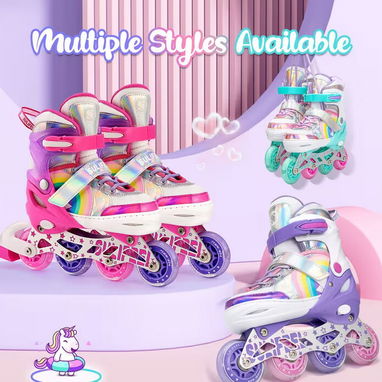 ☎️53544655 🛵 Entrega Disponible ⭐Patines en Línea Unicornio Arcoíris LED ⭐ - Img 112121319