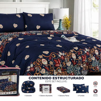 Juego de Edredón 5 piezas Queen 70 USD| suavidad y confort con este juego de cama - Img 121544191