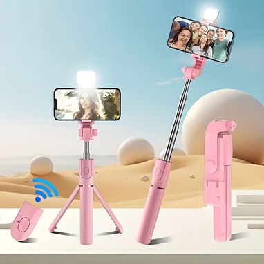 Selfie Stick Telescópico con Trípode, Luz Integrada y Control Remoto en La Habana - Img 121543236