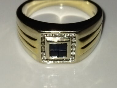 Anillo de oro 14k de fábrica con diamonds y zafiros - Img main-image