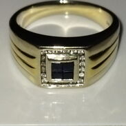 Anillo de oro 14k de fábrica con diamonds y zafiros - Img 45325786