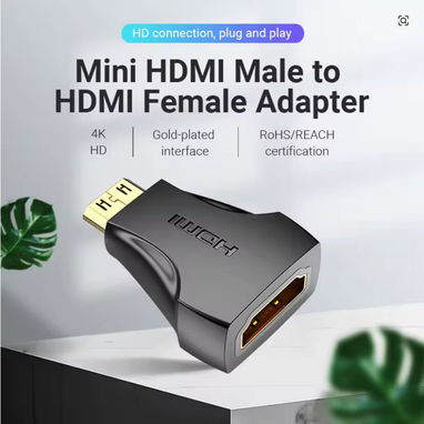 Adaptador Mini HDMI a HDMI Vention - 1080P HD | Conecta fácilmente tus | Hasta 1080p Full HD,... | videojuegoshabana.com - Img 123248566