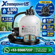FILTRO DE ARENA 19" CON BOMBA DE PISCINA 1.5 HP (XTREMEPOWERUS) - 4,500 GPH / 1.5 HP / 19": piscinas hasta 18000 galones - Img 57644768