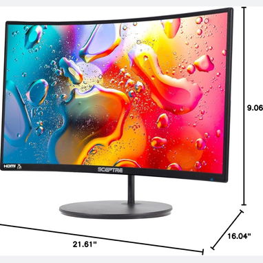 Monitor Curvo Sceptre 24" Full HD 75Hz - HDMI y VGA, Altavoces integrados, Diseño VESA (C248W-1920RN) 🌐 - Img 127569240